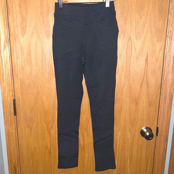 Prana Pants - prAna Leggings‎ Women XS Black Textured Ribbed High Rise Split Hem Pants NWT